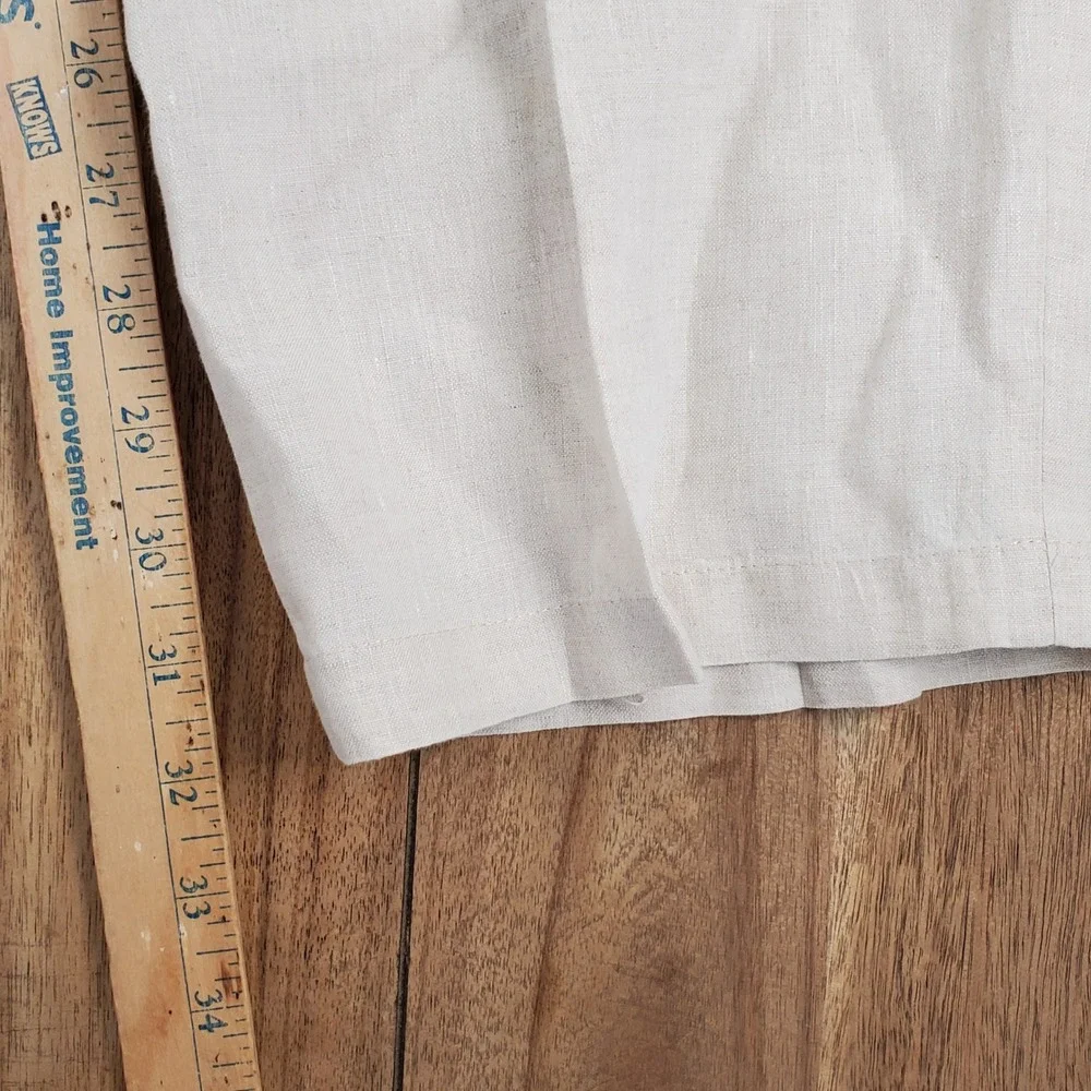Tasso Elba Linen Pants Mens 36x32 Cream Straight Leg Lightweight Summer Trousers